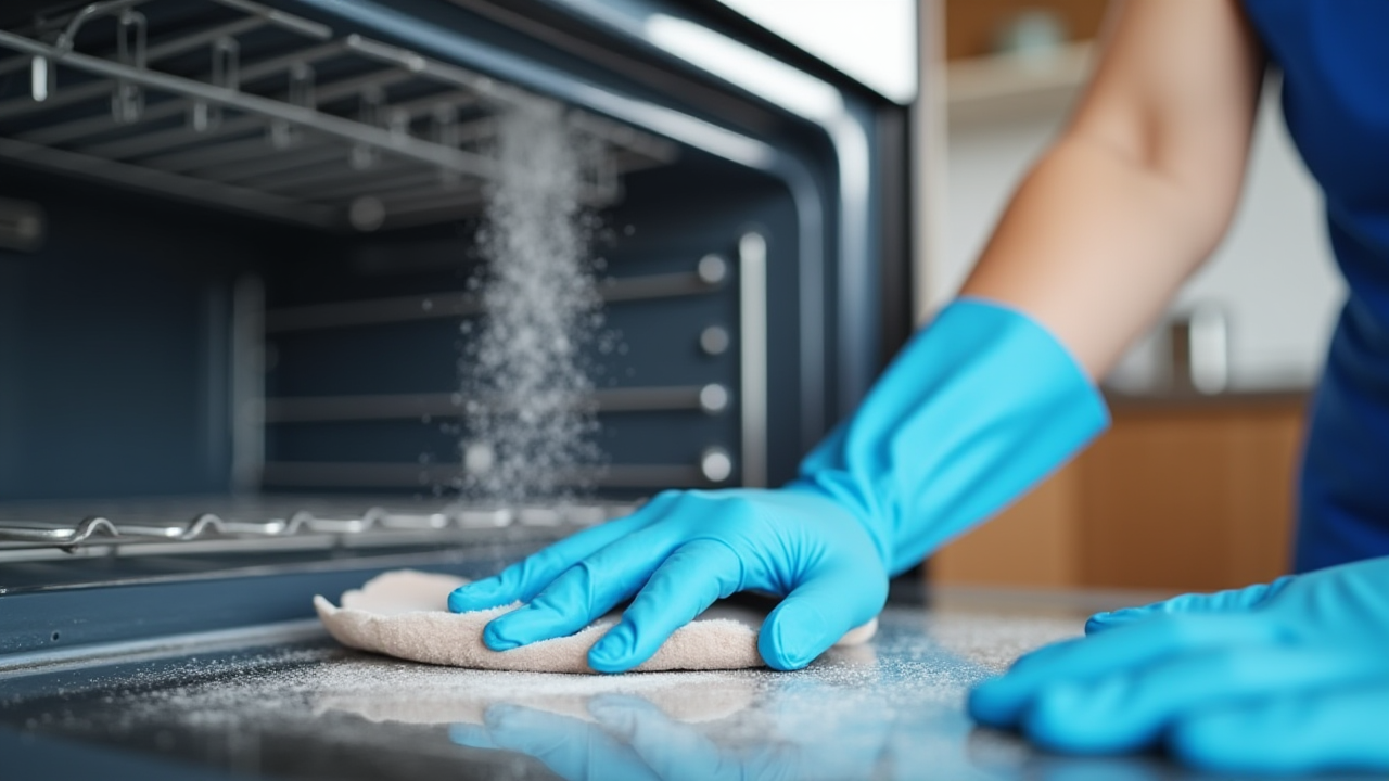 Deep cleaning inside oven